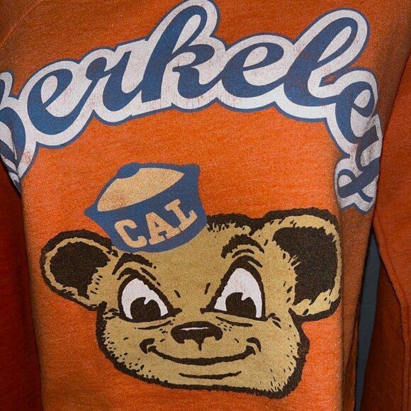 Recycled Karma CAL BERKELEY UC Cropped OSKI Bear Sweatshirt - EUC Small - Picture 2 of 6